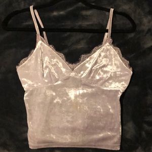 Lilac velour top 🍇